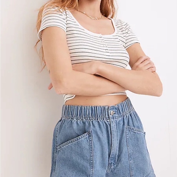 Denim Pull-on Utility Shorts - Picture 3 of 6